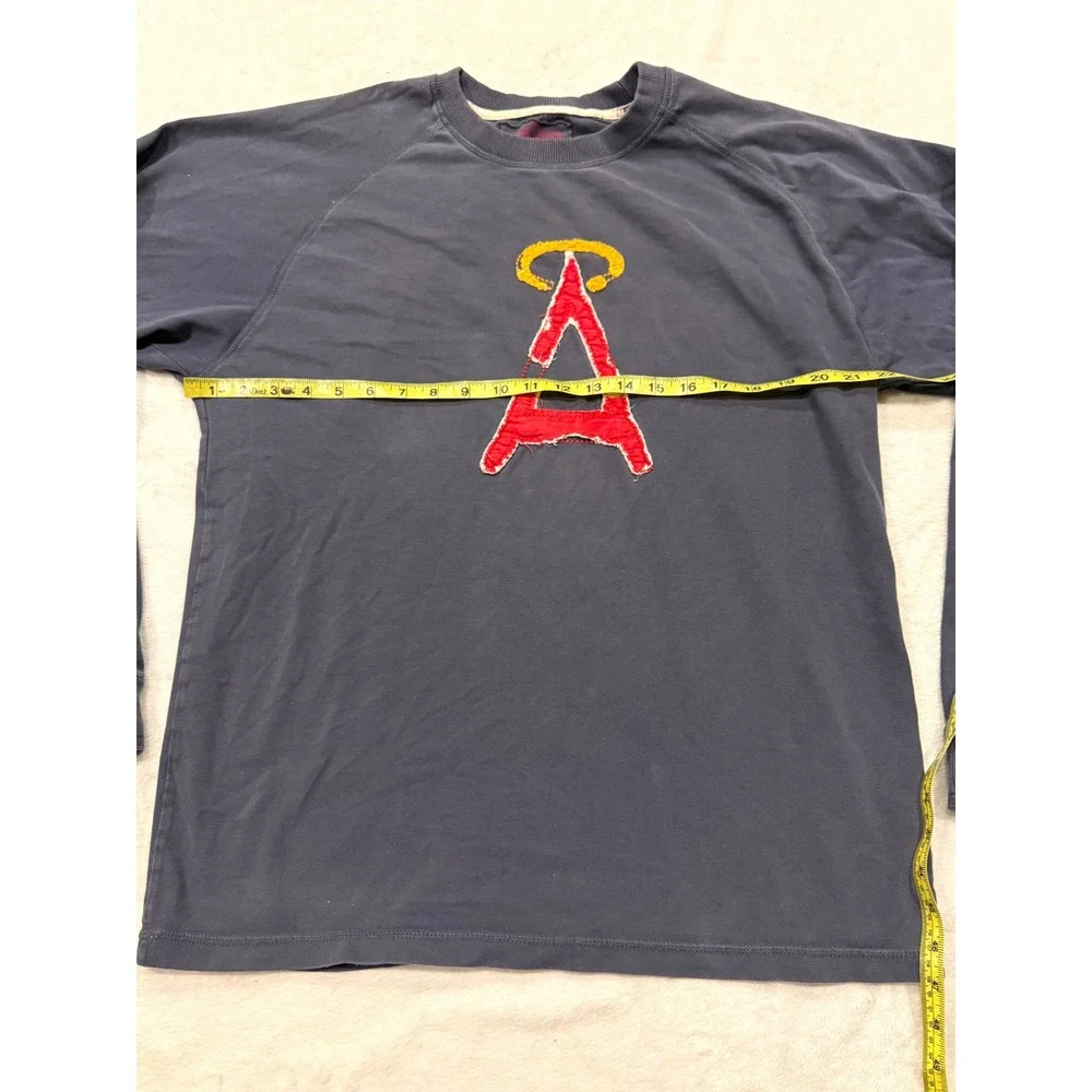 Red Jacket Los Angeles Angels Long Sleeve Shirt Navy Blue Retro MLB XL